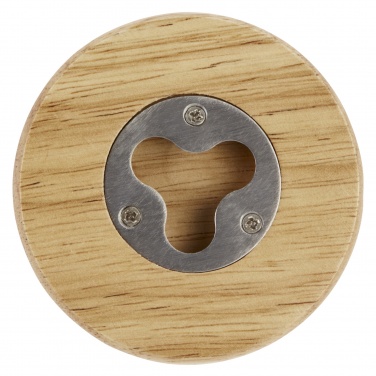 Logotrade promotional merchandise picture of: Scoll wooden coaster with bottle opener