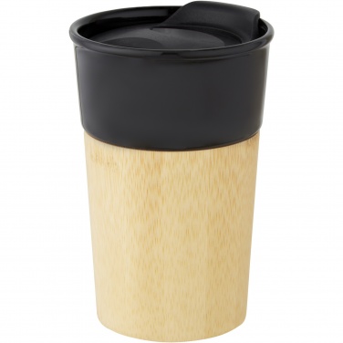 Logotrade promotional giveaway image of: Pereira 320 ml porcelain mug with bamboo outer wall