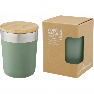 Logo trade advertising product photo of: Lagan 300 ml stainless steel tumbler with bamboo lid