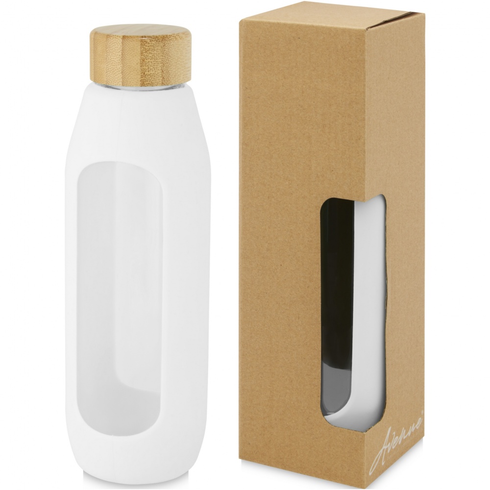 Logo trade promotional giveaways image of: Tidan 600 ml borosilicate glass bottle with silicone grip
