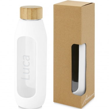 Logo trade advertising products picture of: Tidan 600 ml borosilicate glass bottle with silicone grip