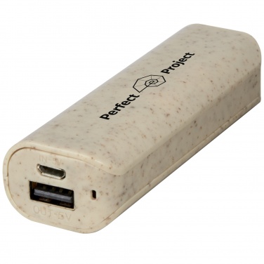 Logo trade business gift photo of: Yoko 1200mAh wheat straw power bank