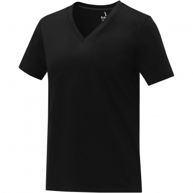 Logo trade promotional giveaway photo of: Somoto short sleeve women's V-neck t-shirt 