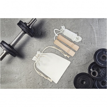 Logo trade promotional items image of: Denise wooden skipping rope in cotton pouch