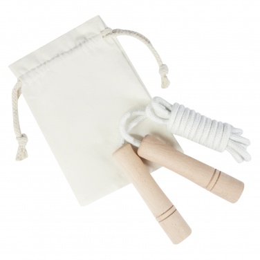 Logotrade corporate gift image of: Denise wooden skipping rope in cotton pouch
