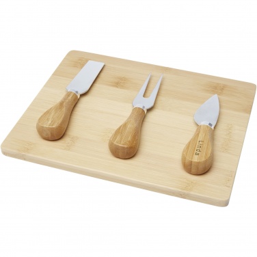 Logo trade promotional items image of: Ement bamboo cheese board and tools