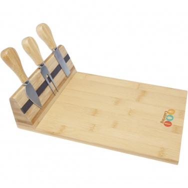 Logo trade promotional gifts picture of: Mancheg bamboo magnetic cheese board and tools