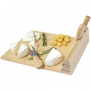 Logo trade advertising products picture of: Mancheg bamboo magnetic cheese board and tools