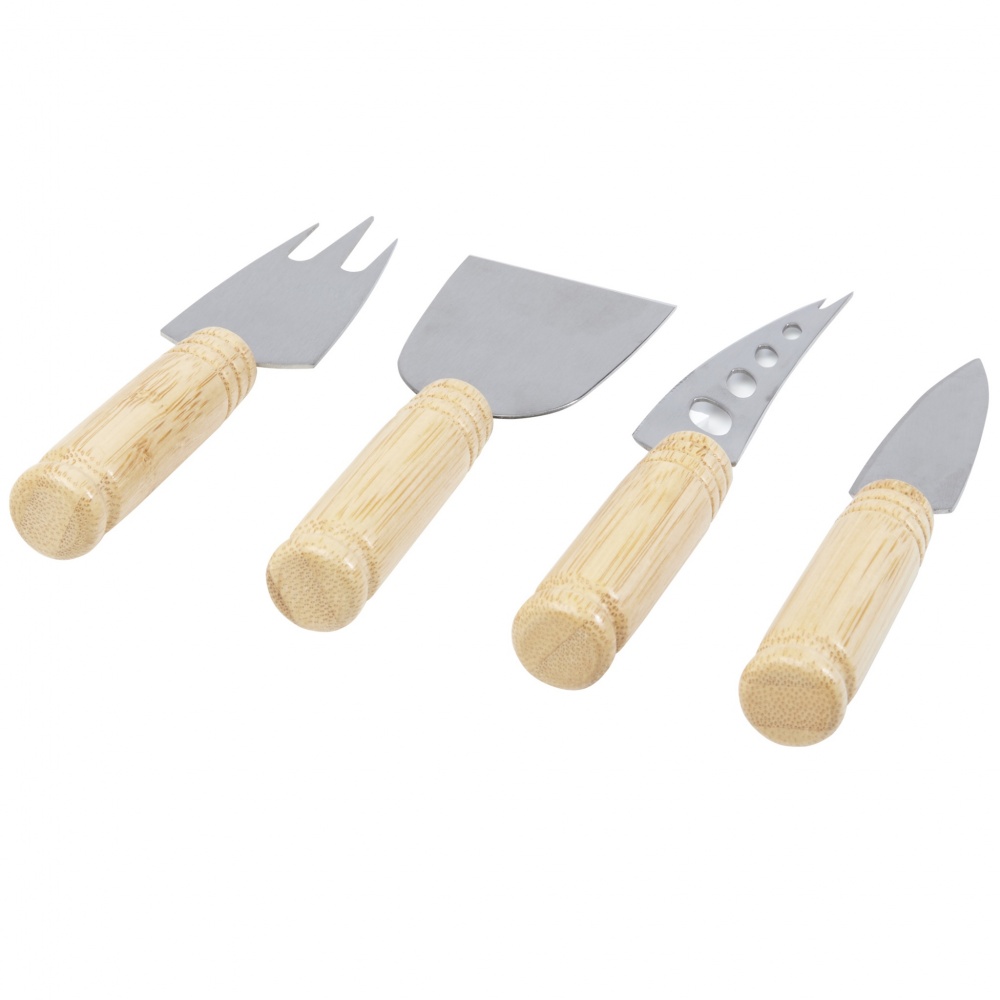 Logotrade promotional giveaway image of: Cheds 4-piece bamboo cheese set
