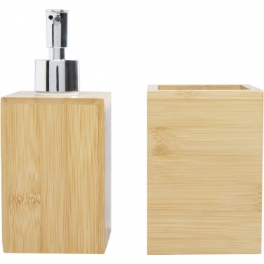 Logo trade promotional gifts image of: Hedon 3-piece bamboo bathroom set