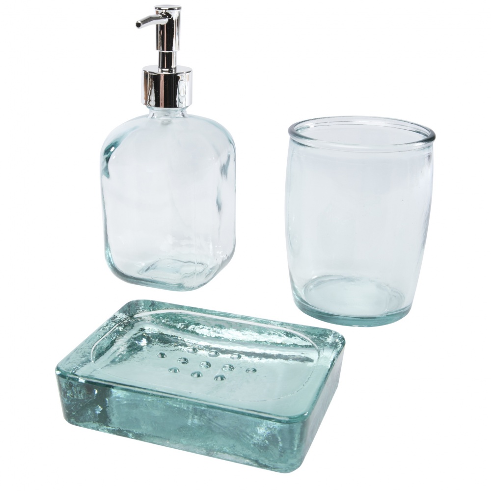 Logo trade corporate gifts picture of: Jabony 3-piece recycled glass bathroom set