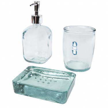 Logo trade promotional items image of: Jabony 3-piece recycled glass bathroom set