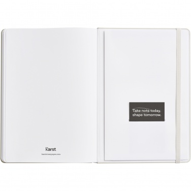 Logo trade promotional merchandise photo of: Karst® A5 stone paper hardcover notebook - lined