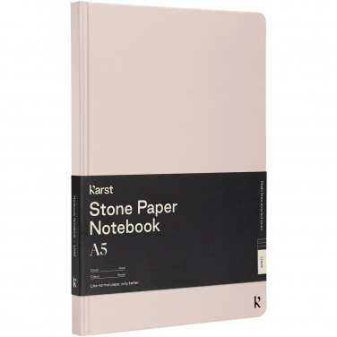 Logotrade promotional item image of: Karst® A5 stone paper hardcover notebook - lined