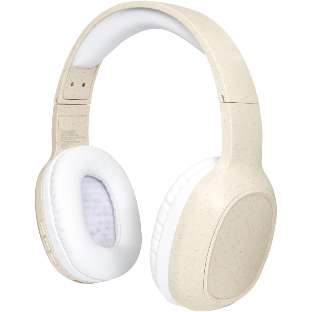 Logo trade promotional merchandise picture of: Riff wheat straw Bluetooth® headphones with microphone