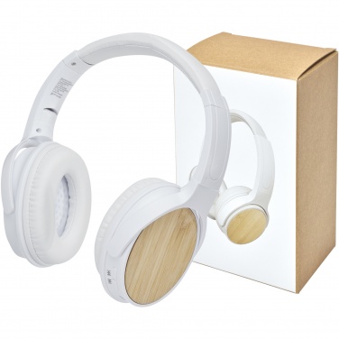 Logo trade promotional item photo of: Athos bamboo Bluetooth® headphones with microphone