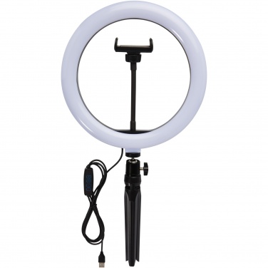 Logo trade promotional giveaways picture of: Studio ring light for selfies and vlogging with phone holder and tripod