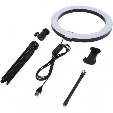 Logo trade promotional merchandise photo of: Studio ring light for selfies and vlogging with phone holder and tripod