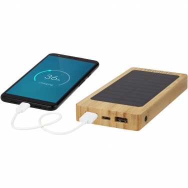 Logotrade advertising product picture of: Alata 8000 mAh bamboo solar power bank