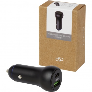 Logo trade promotional gifts picture of: Pilot dual 55W USB-C/USB-A car charger
