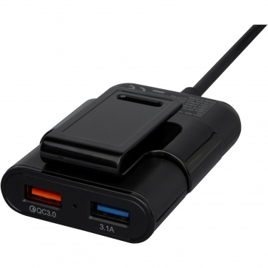 Logo trade advertising products picture of: Pilot dual car charger with QC 3.0 dual back seat extended charger
