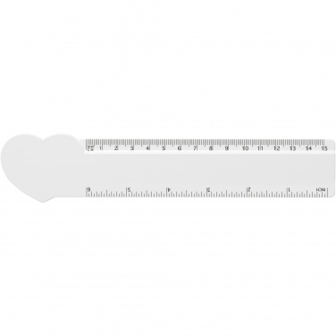 Logo trade promotional giveaway photo of: Tait 15 cm heart-shaped recycled plastic ruler