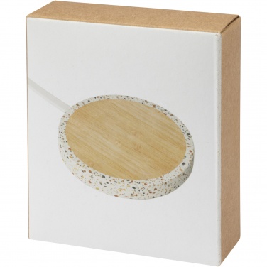 Logotrade corporate gift picture of: Terrazzo 10W wireless bamboo charging pad