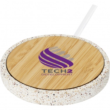 Logo trade promotional item photo of: Terrazzo 10W wireless bamboo charging pad