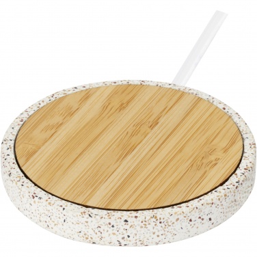 Logo trade advertising products image of: Terrazzo 10W wireless bamboo charging pad