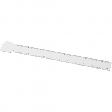 Logotrade promotional product image of: Tait 30cm house-shaped recycled plastic ruler