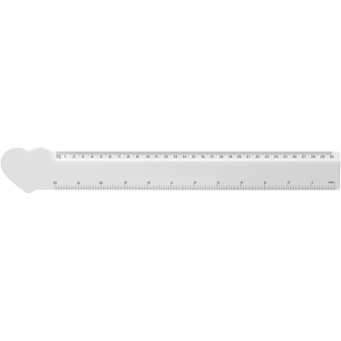 Logo trade promotional gifts picture of: Tait 30cm heart-shaped recycled plastic ruler