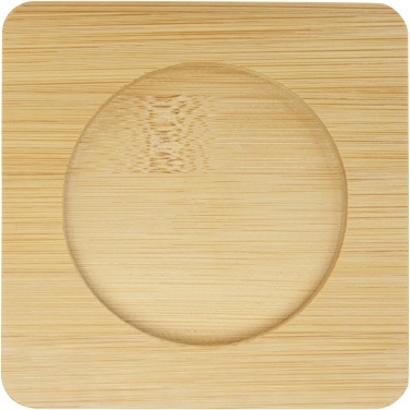 Logotrade advertising product image of: Manti 2-piece 250 ml double-wall glass cup with bamboo coaster 