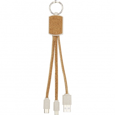 Logotrade advertising product image of: Bates wheat straw and cork 3-in-1 charging cable
