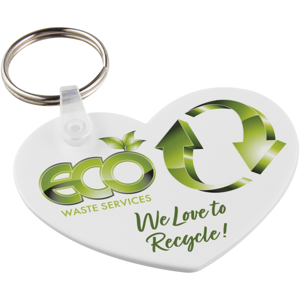 Logotrade promotional merchandise picture of: Tait heart-shaped recycled keychain
