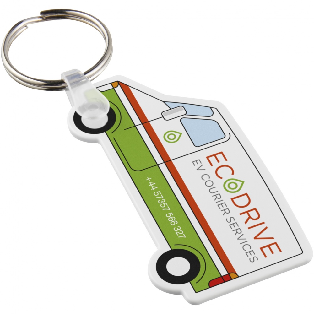 Logotrade promotional gift image of: Tait van-shaped recycled keychain