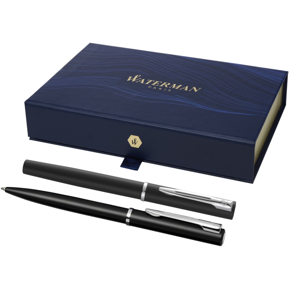Logo trade corporate gifts image of: Waterman Allure rollerball and ballpoint pen set 