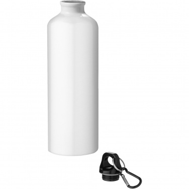 Logo trade promotional merchandise photo of: Oregon 770 ml RCS certified recycled aluminium water bottle with carabiner