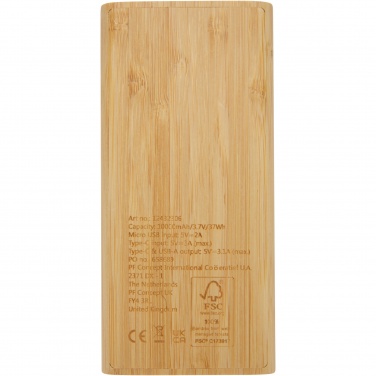 Logo trade promotional merchandise picture of: Tulda 10.000 mAh bamboo power bank