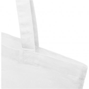 Logo trade promotional giveaways image of: Madras 140 g/m2 GRS recycled cotton tote bag 7L