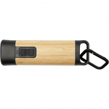 Logotrade promotional gift picture of: Kuma bamboo/RCS recycled plastic torch with carabiner