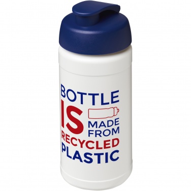 Logo trade promotional merchandise image of: Baseline 500 ml recycled sport bottle with flip lid