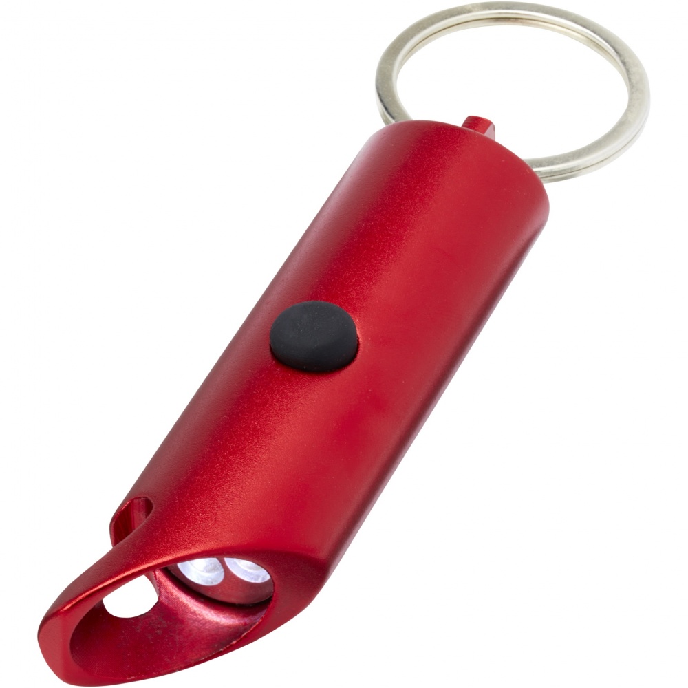 Logotrade advertising product image of: Flare RCS recycled aluminium IPX LED light and bottle opener with keychain
