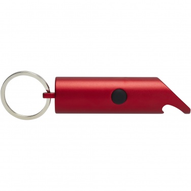 Logo trade promotional giveaway photo of: Flare RCS recycled aluminium IPX LED light and bottle opener with keychain