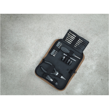 Logo trade promotional giveaway photo of: Spike 24-piece RCS recycled plastic tool set with cork pouch