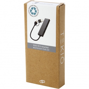 Logo trade corporate gifts picture of: Rise RCS recycled aluminium USB 2.0 hub