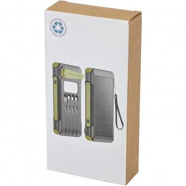 Logo trade corporate gifts image of: Soldy 10.000 mAh RCS recycled plastic solar dynamo power bank 