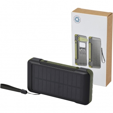 Logotrade promotional product image of: Soldy 10.000 mAh RCS recycled plastic solar dynamo power bank 