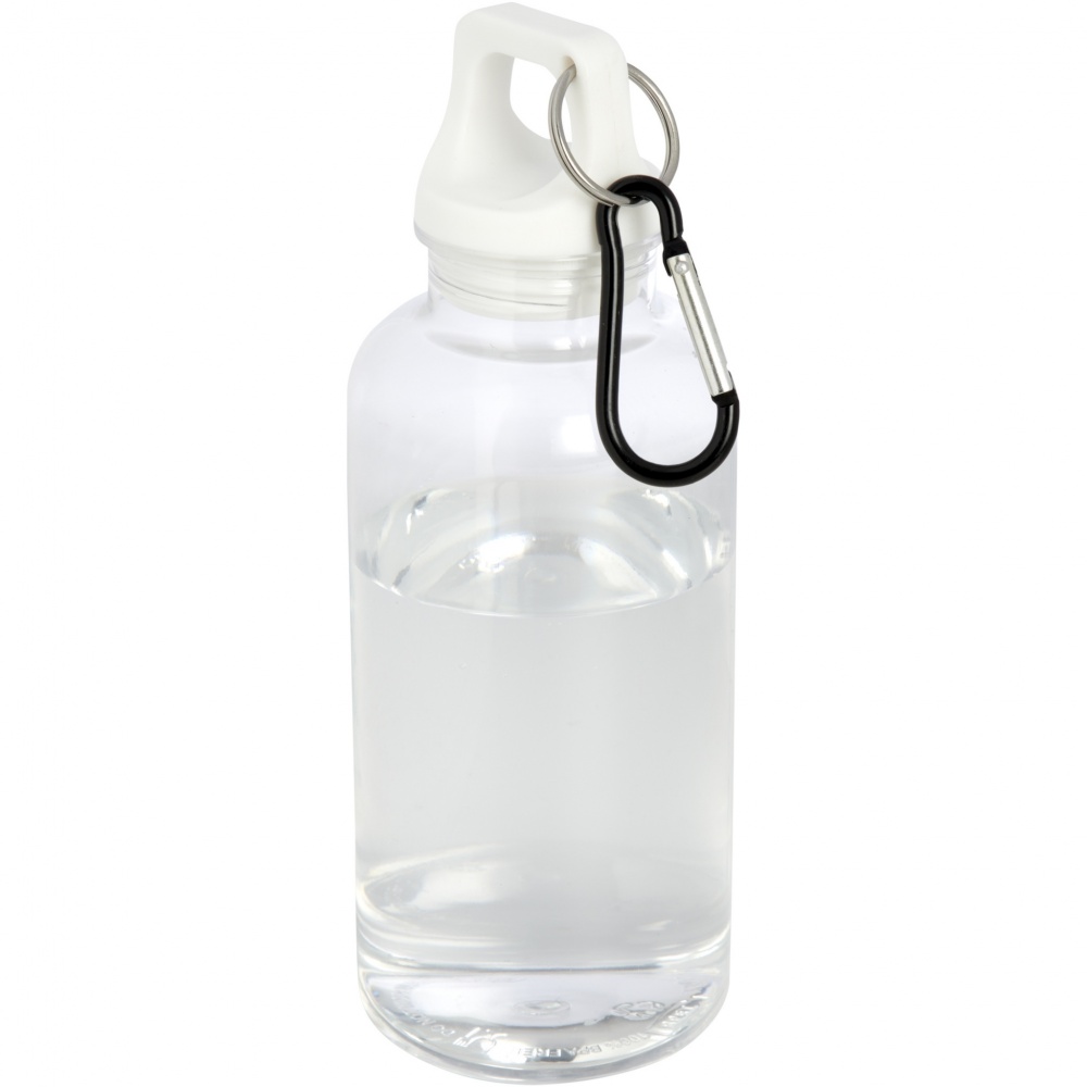Logo trade promotional item photo of: Oregon 400 ml RCS certified recycled plastic water bottle with carabiner