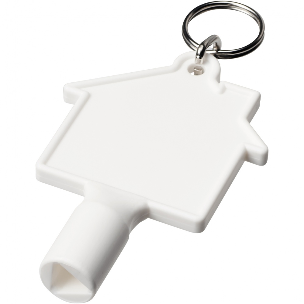 Logo trade advertising products image of: Maximilian house-shaped recycled utility key keychain