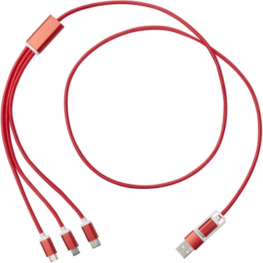 Logo trade promotional gifts picture of: Versatile 5-1 recycled aluminium charging cable